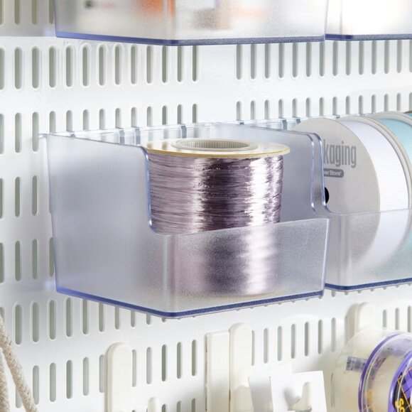 NWT Container Store Elfa Utility Tall Pegboard Translucent Boxes - Picture 1 of 5